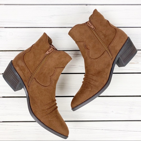 Carlos by Carlos Santana Montana Western Boho Ankle Boots Brown - Picture 5 of 8